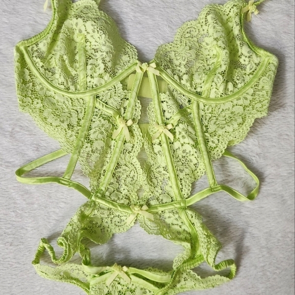 New!For Love and Lemons Creamsicle Lace Teddy underwire Bodysuit - Picture 5 of 12